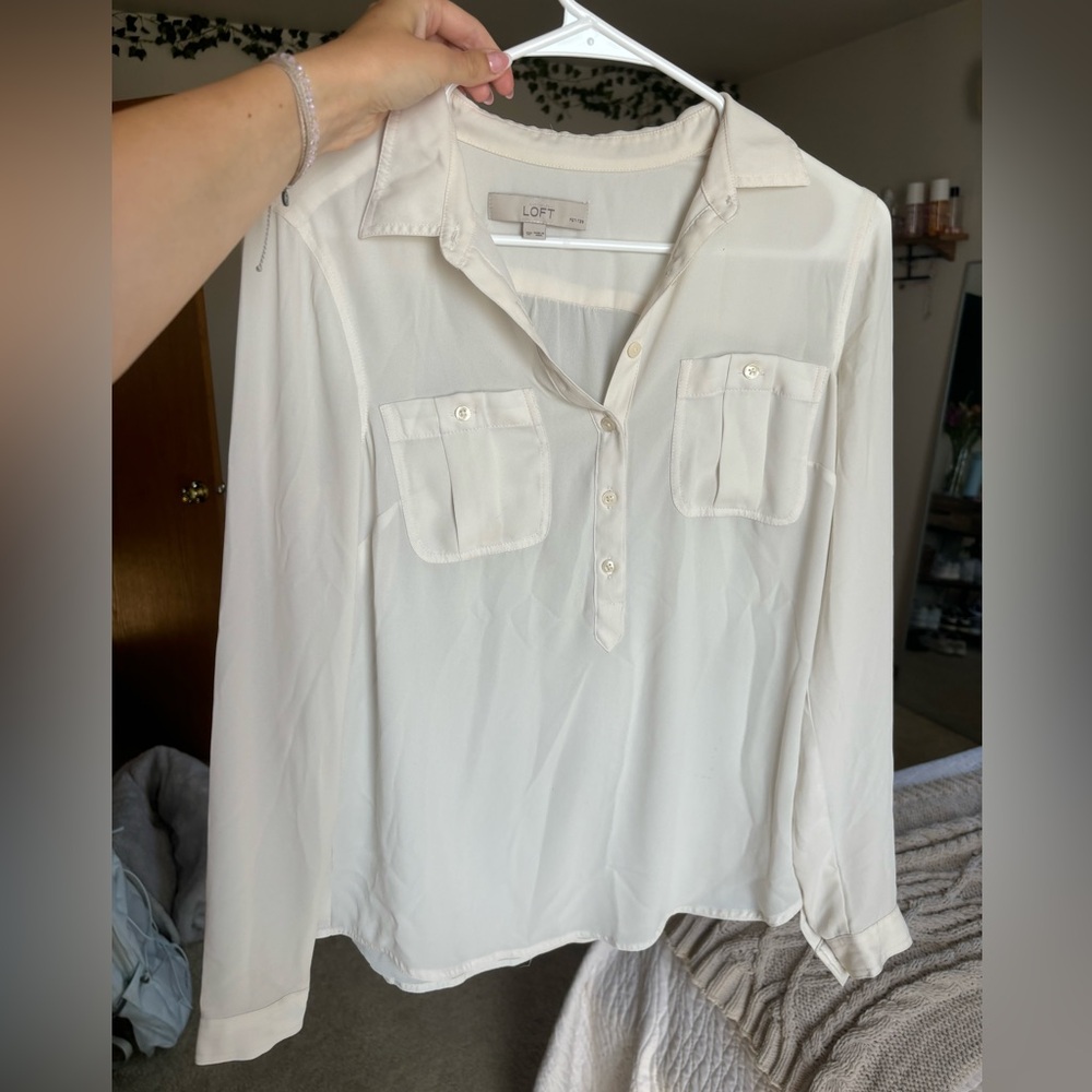 🤍sheer button up🤍